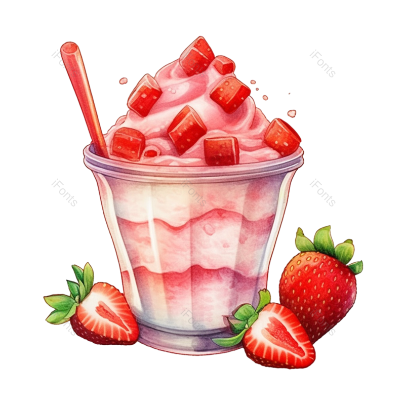 清新图片,健康食物元素,插画PNG,水果免抠素材